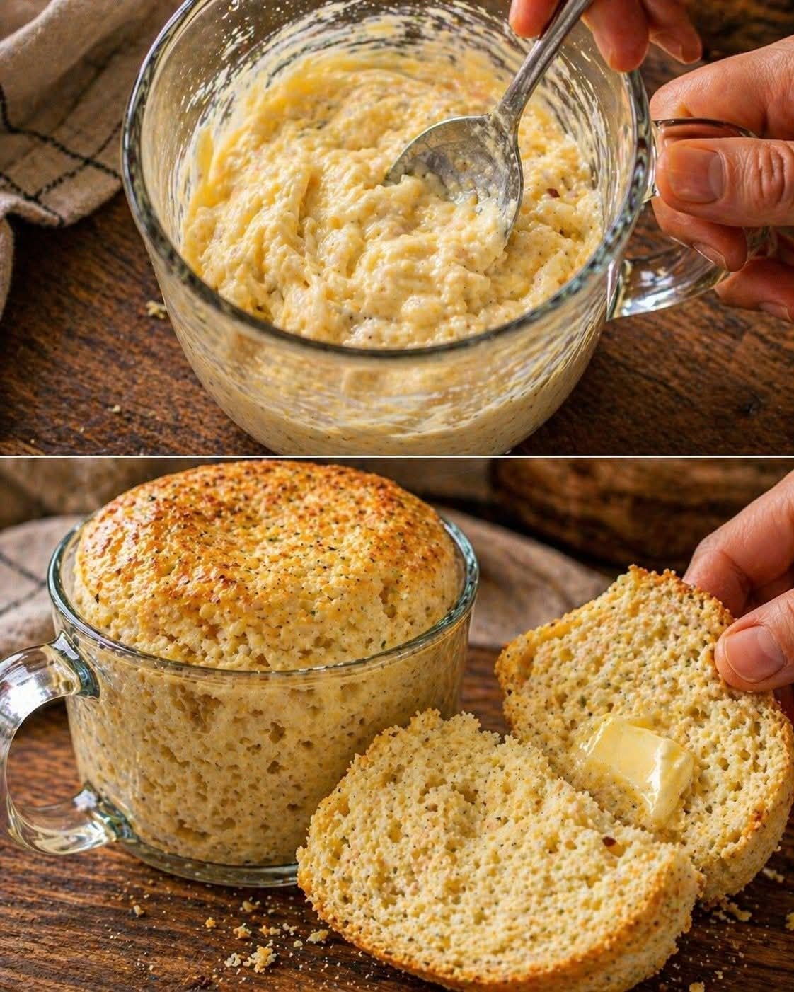 Quick Savory Microwave Mug Bread โ The Easiest, Cheesiest, 2โMinute Bread Youโll Ever Make