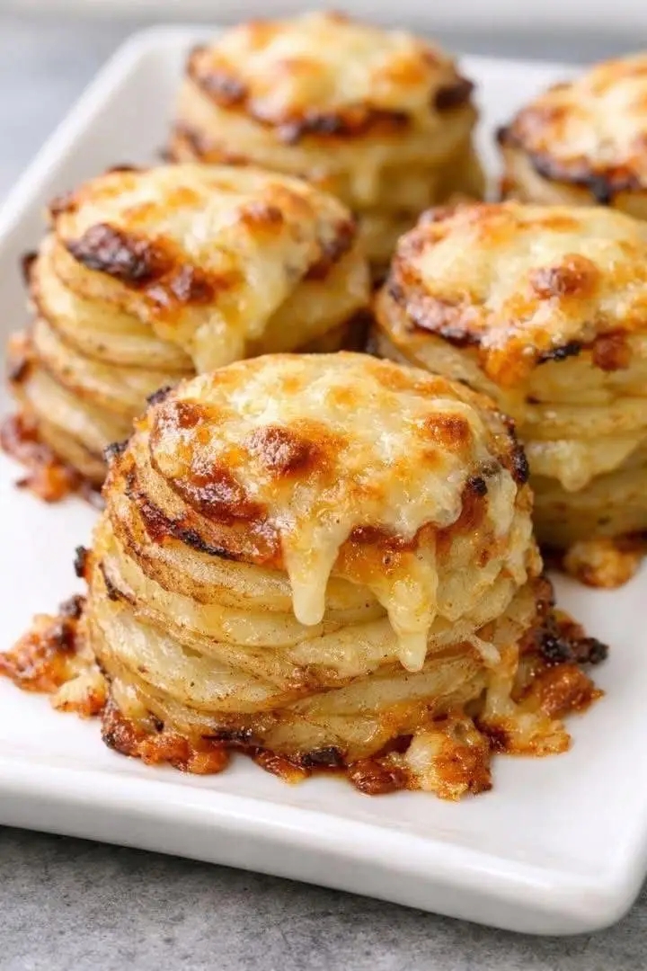 4 Ingredient Cheesy Potato Stacks: The Ultimate Crispy, Golden Side Dish for Every Occasion