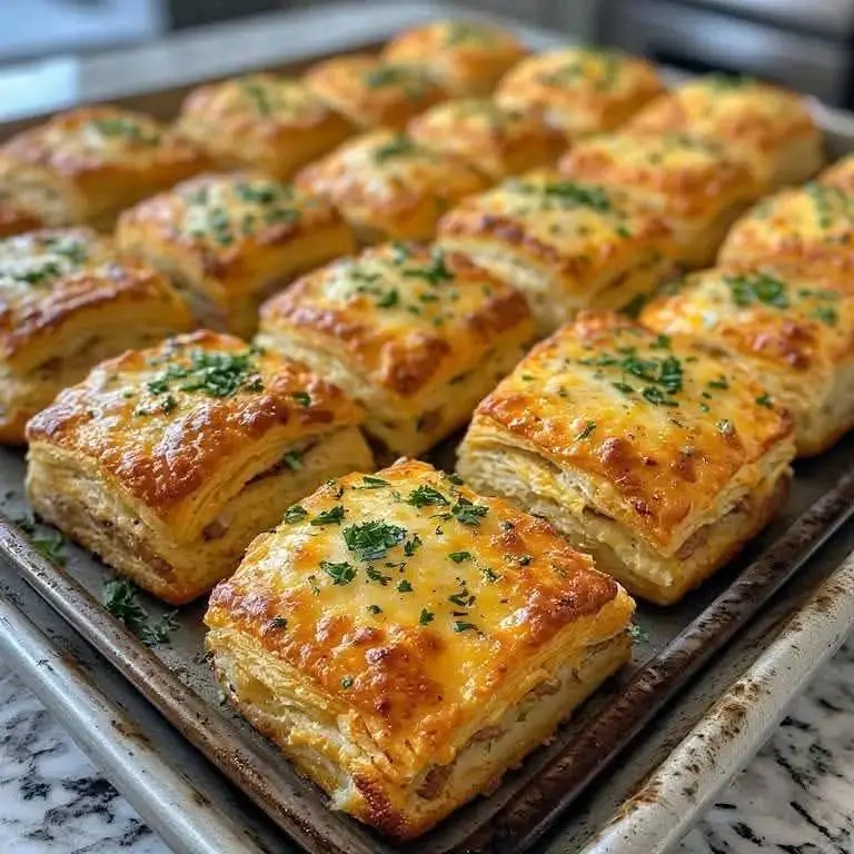 Irresistible Ham and Cheese Puff Pastry Squares: The Flaky, Golden Bites That Disappear in Minutes