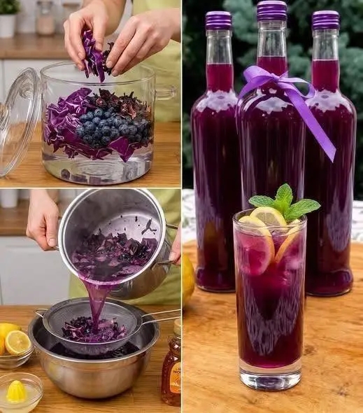 Purple Cabbage Blueberry Lemon Drink: A Fresh, Colorful Antioxidant-Style Cooler