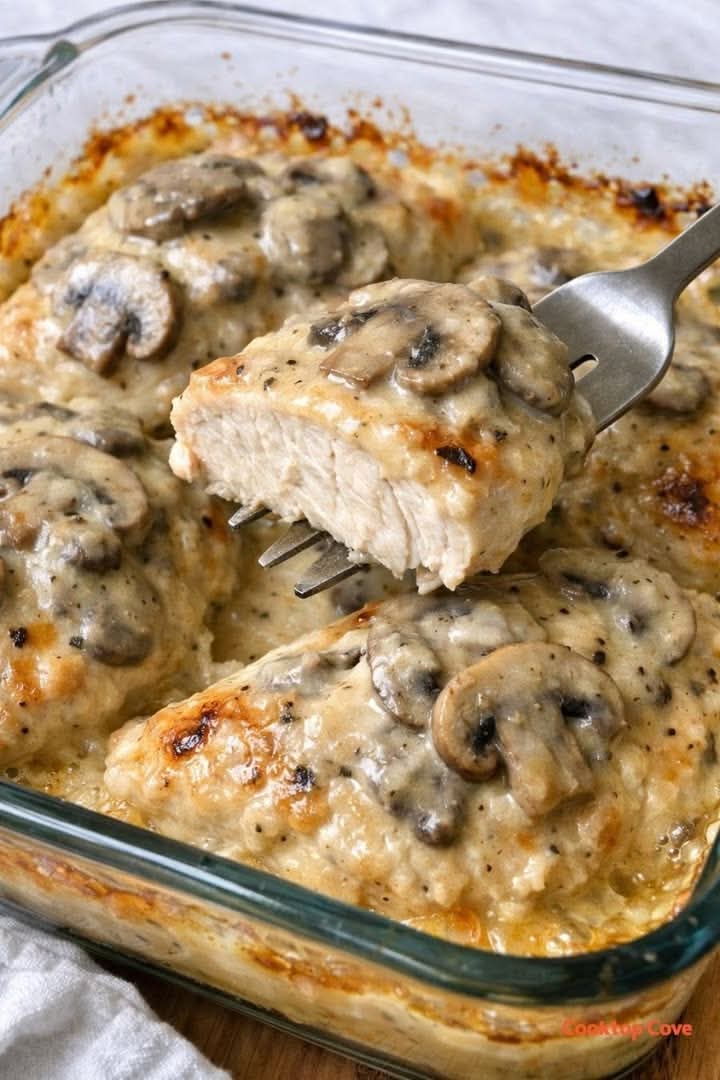 Creamy Mushroom Chicken Bake: The Weeknight Dinner That Has Everyone Scraping the Dish