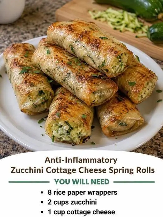 Anti Inflammatory Zucchini Cottage Cheese Spring Rolls – Light, Crispy & Protein‑Packed