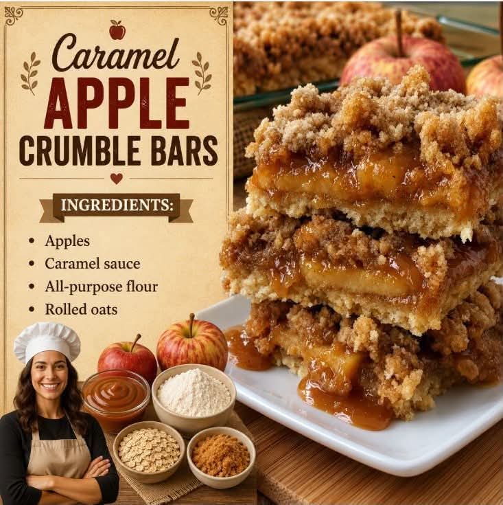 Caramel Apple Crumble Bars– A Buttery, Gooey, Fall‑Inspired Treat