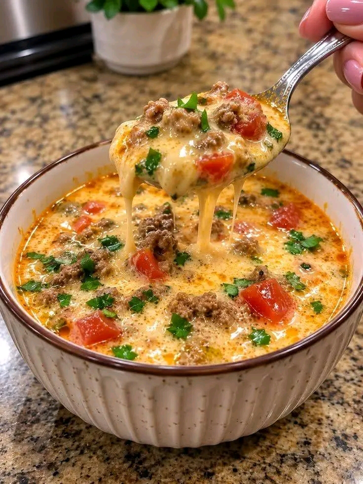 Cheesy Keto Taco Soup