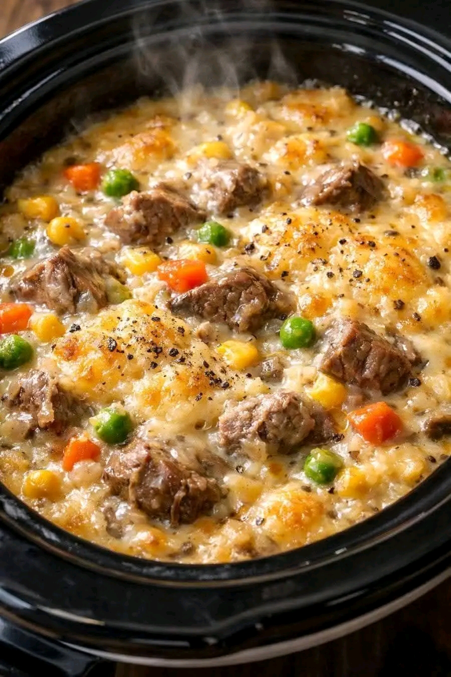 Slow Cooker Amish Beef Pot Pie