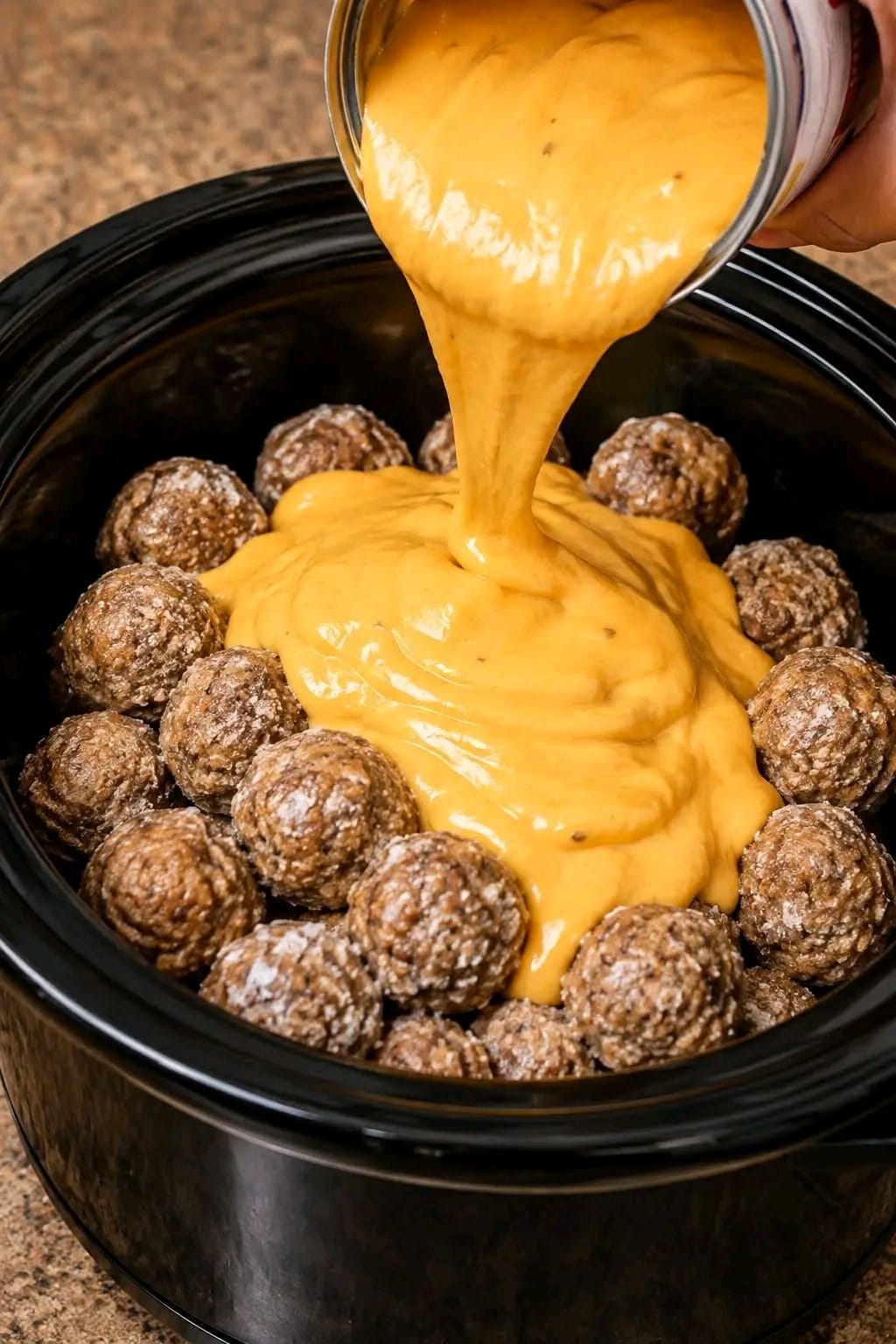 5 Ingredient Slow Cooker Cheesy Beef Meatballs