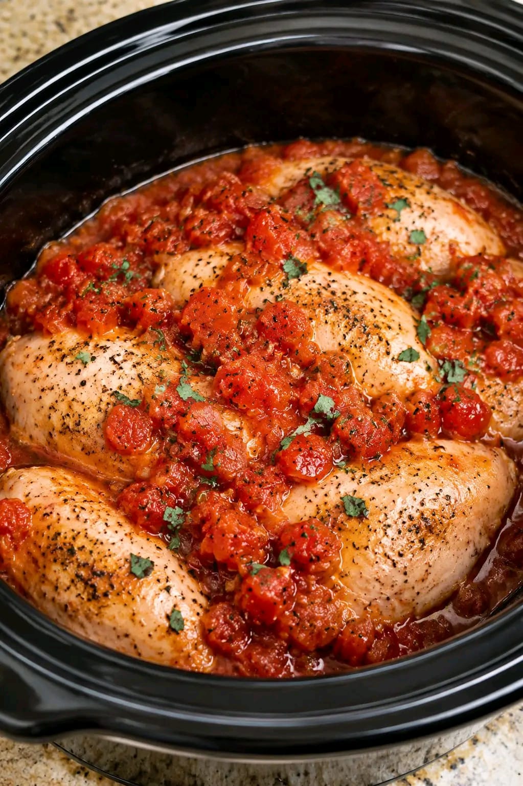 Slow Cooker Tomato Herb Chicken
