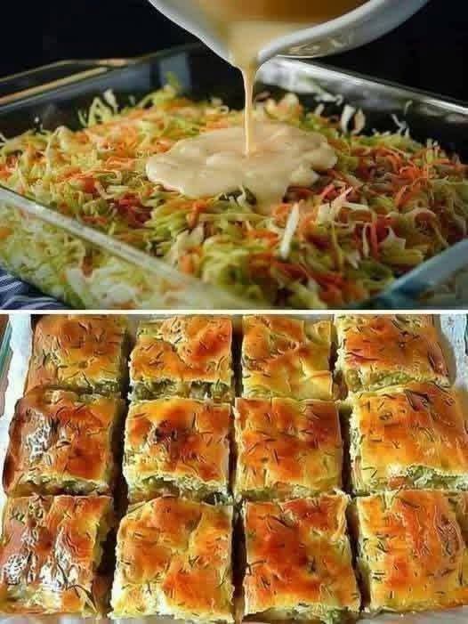 Easy Golden Cabbage Casserole Squares – Budget-Friendly, Savory, and Delicious